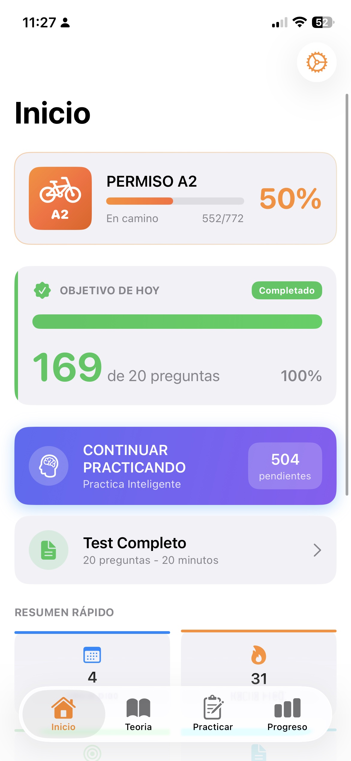 Pantalla de inicio